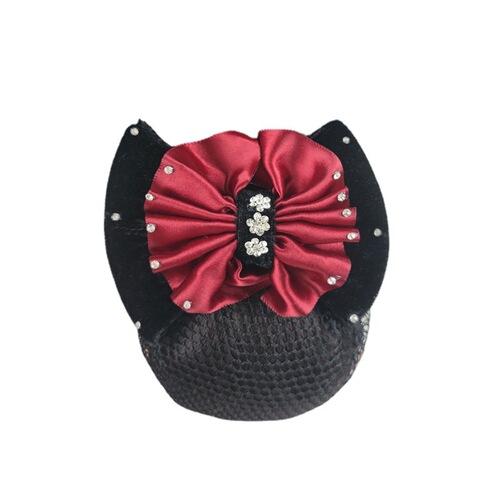 Work hair flower nurse hair net bag stewardess high-end diamond-encrusted hair flower professional work hair net hairpin for women