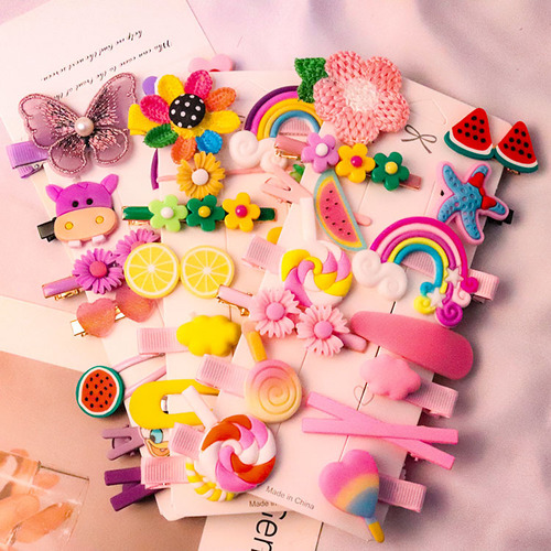 New hairpin Korean princess candy color 14-piece set cute flower animal hairpin hairpin set bangs clip