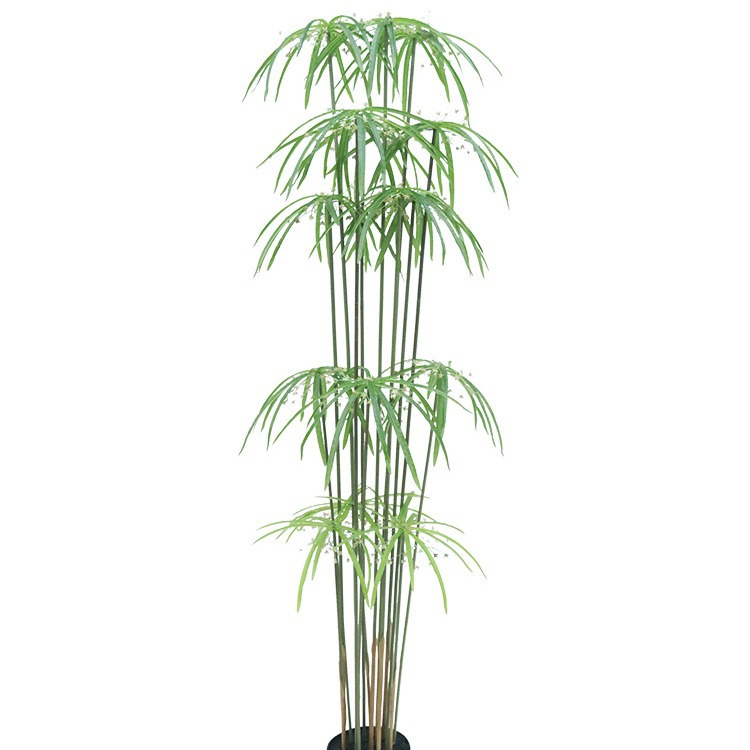 Simulación avanzada viento hierba agua olla de bambú piso grande sala de estar verde planta decoración Oficina planta biónica