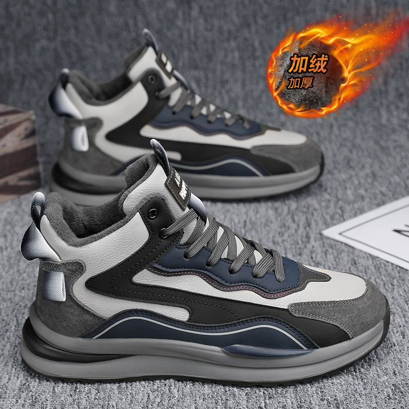 Мужская обувь зимняя новая бархатная теплая обувь Agan хлопок мужская повседневная спортивная обувь с толстым подошвом