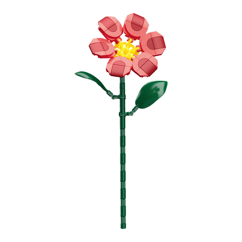 钻马积木花永生花束抱抱桶仿真花小颗粒积木DIY玩具七夕女生礼物|undefined