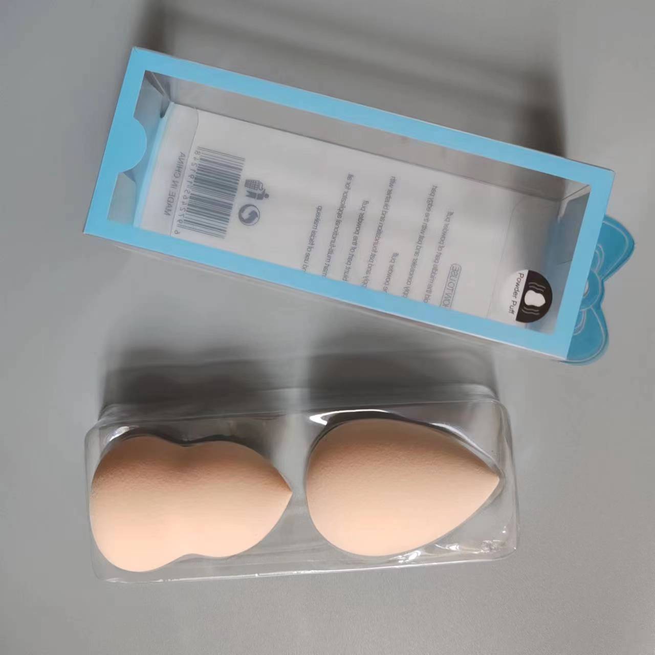 Juego de esponjas de maquillaje en caja de regalo de 4 piezas, se expanden al mojarlas en agua, juego de esponjas de maquillaje en caja de regalo, esponja de maquillaje al por mayor, esponja de maquillaje.