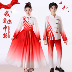 国庆儿童合唱演出服中小学生爱国红歌红领巾歌唱祖国诗歌朗诵服装