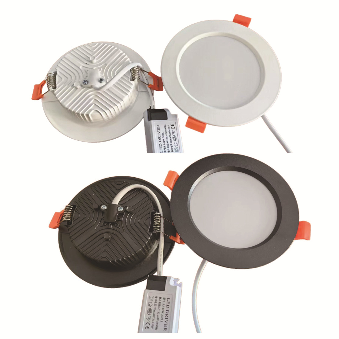 LED ultrafino downlight brillante todo-aluminio agujero luz 4 pulgadas 6 pulgadas 12w18w incrustado agujero 12cm lámpara de techo 8cm