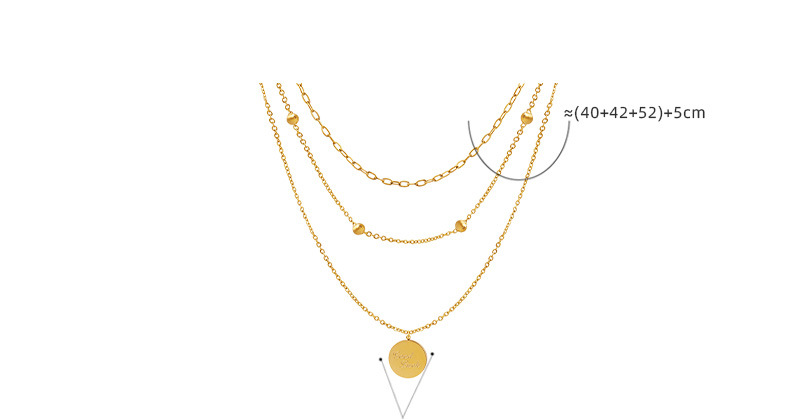 Elegant Geometric Titanium Steel Layered Necklaces Plating Stainless Steel Necklaces