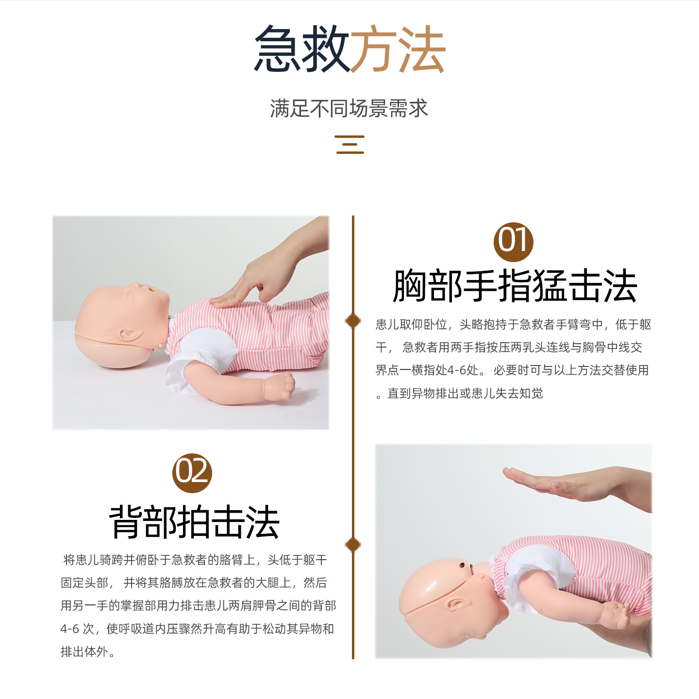 Advanced Infant and Child Cardiopulmonary Resuscitation Simulator Infant Infarction Airway Obstruction First Aid and Cpr Training Model