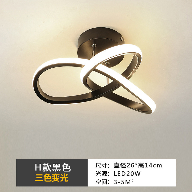 跨境北欧简约灯过道吸顶灯卧室替换楼梯阳台玄关灯具灯led圆圈主|undefined