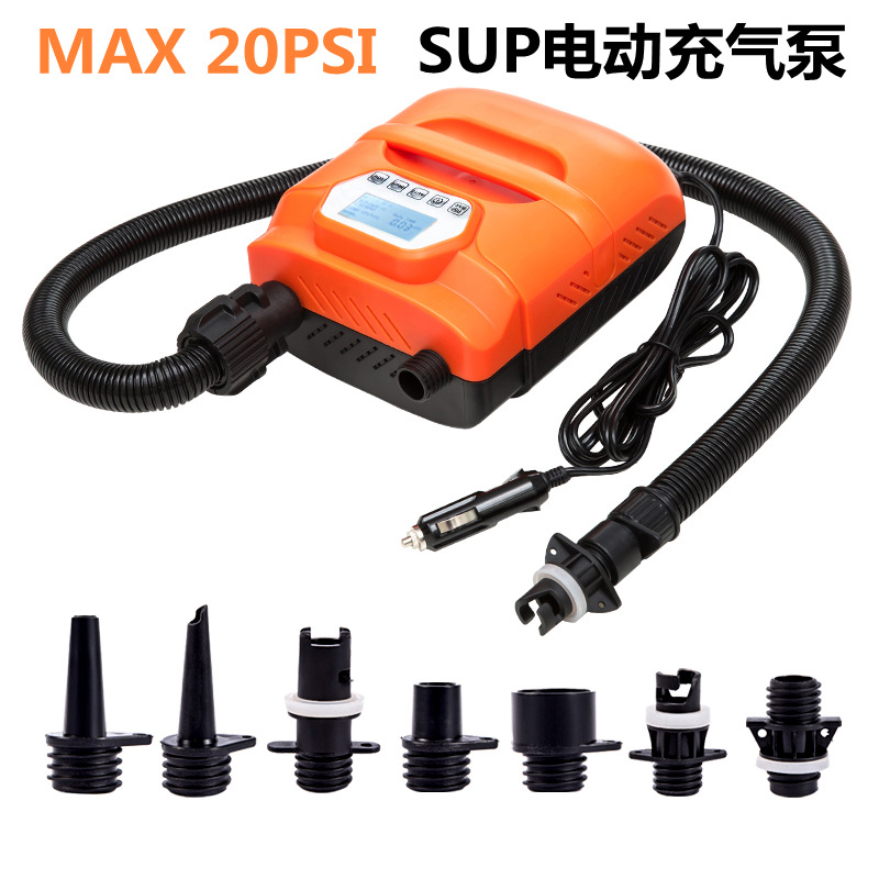 行家选冲锋舟橡皮艇便携式SUP浆板20psi电动充气泵高压车载充气泵