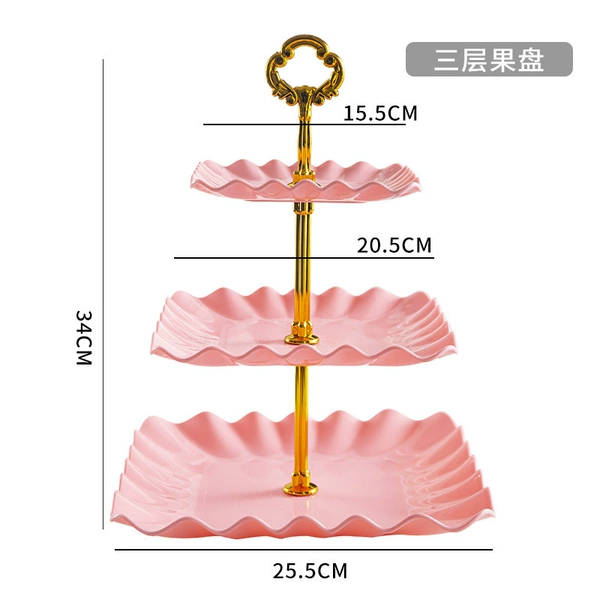 Square large wave shape plastic gold rod pink