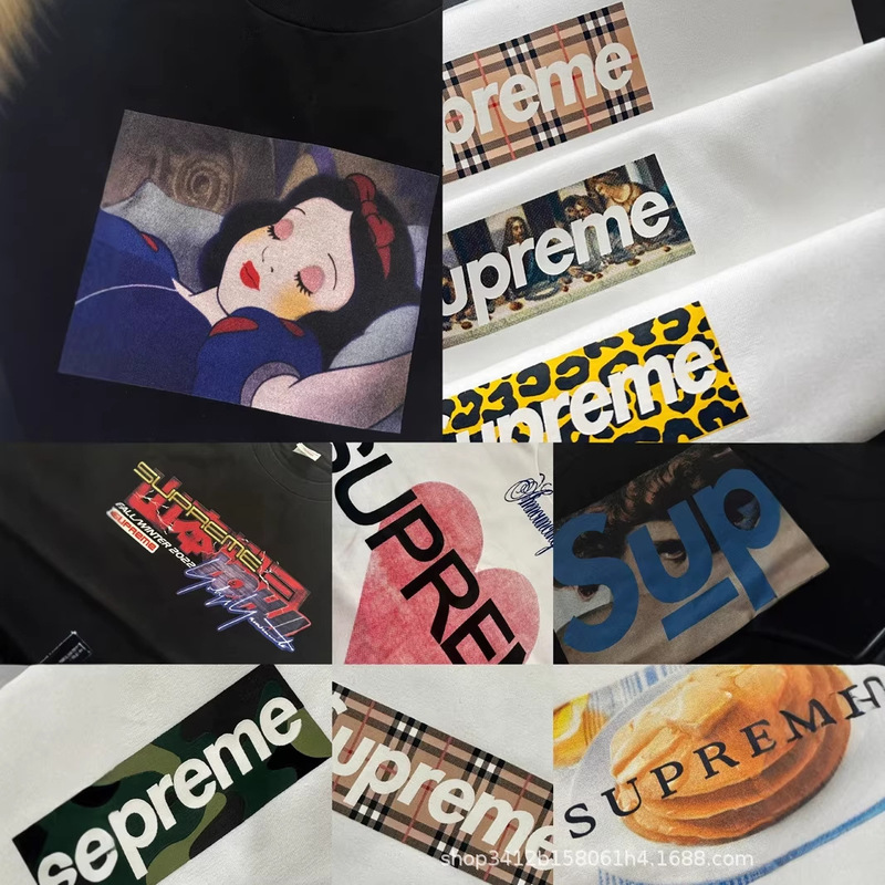 European and American Street Fashion Brand Fw25 Snow White Tee Snow White Short-Sleeved T-Shirt with Cashew Cross Design