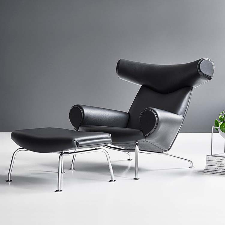 簡約現代客廳陽台懶人躺椅酒店創意設計師椅單人真皮沙發休閒椅子