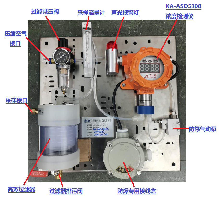 KA-ASD5300AS气动泵吸式 LEL气体检测仪采样辅助系统