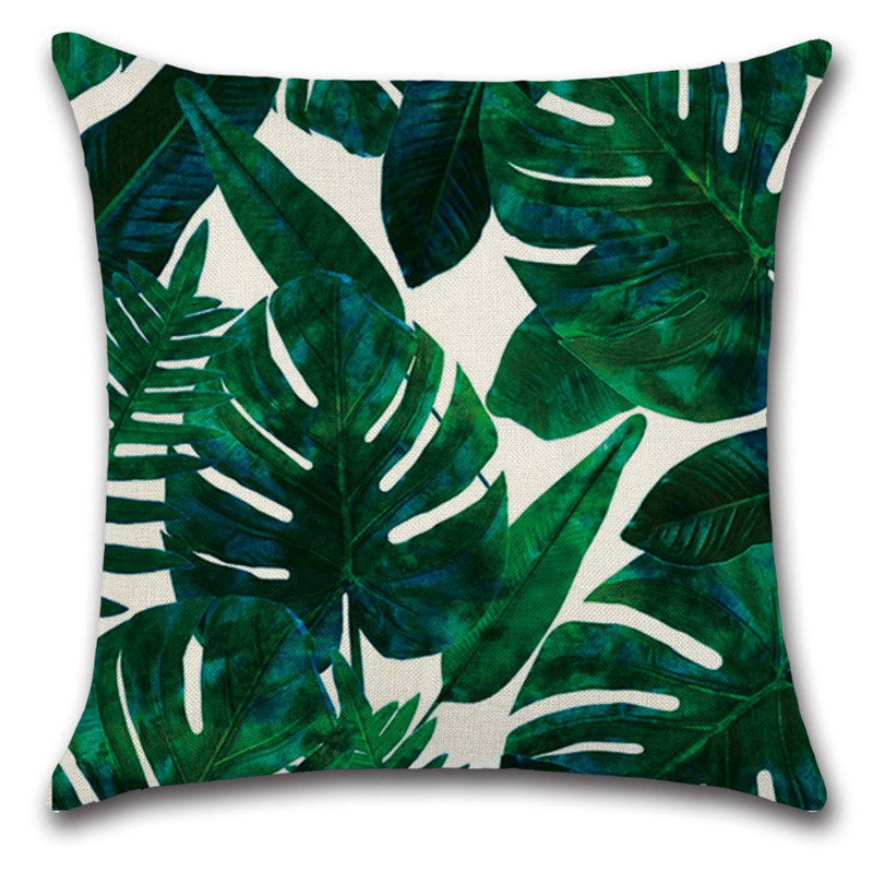 YC Amazonas plantas tropicales flor decoración abrazo funda de almohada casa sofá funda de almohada cojín de hoja de plátano coche