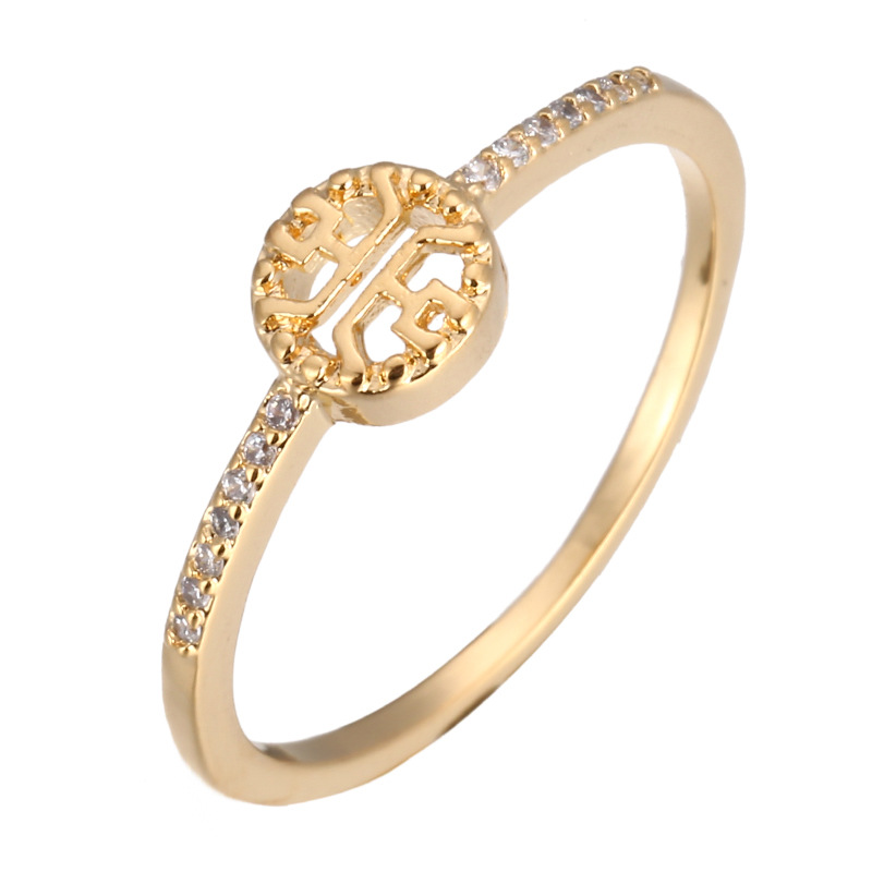 Factory direct simple diamond diamond ring fashion exquisite picture set zircon copper ring ladies engagement ring