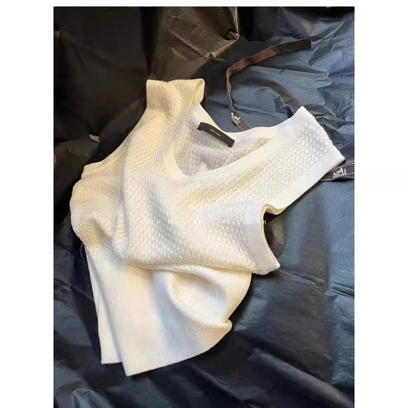 [Special Sale] 2025 Spring and Summer Cinema Easiest for Match Suspenders Wear Knitted Vest Vest Women's U-Neck Wool Sweater