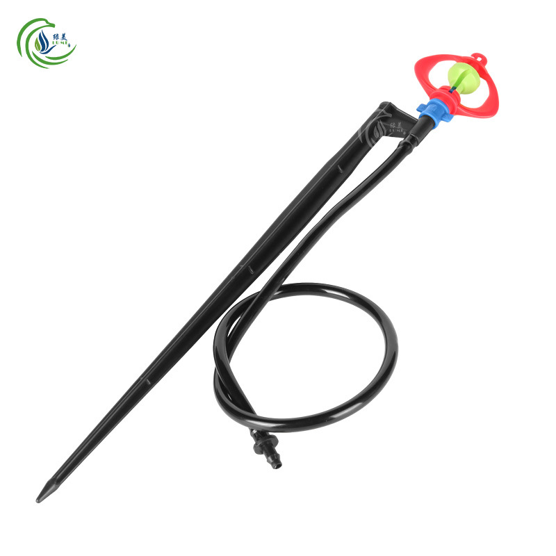 Rojo marco rojo rotación micro boquilla de pulverización de invernadero agrícola colgante invertido insertar grúa rotación automática de 360 grados en forma de lluvia