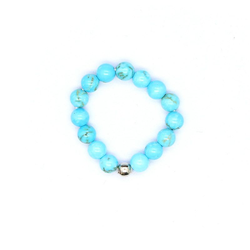 Beaded, natural stone, Agate, Howlite, Tiger Eye Material Simple Style Color Block Stone Beaded Natural Stone Agate Natural Stone Rings In Bulk