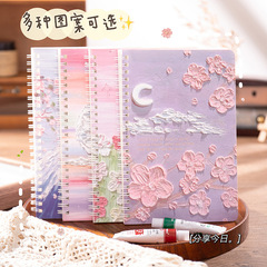 Creative Anime Oil Painting Cover Thick Class Notes Notebook 60 Sheets 120 Pages Horizontal Ruled Spiral Notebook Wholesale