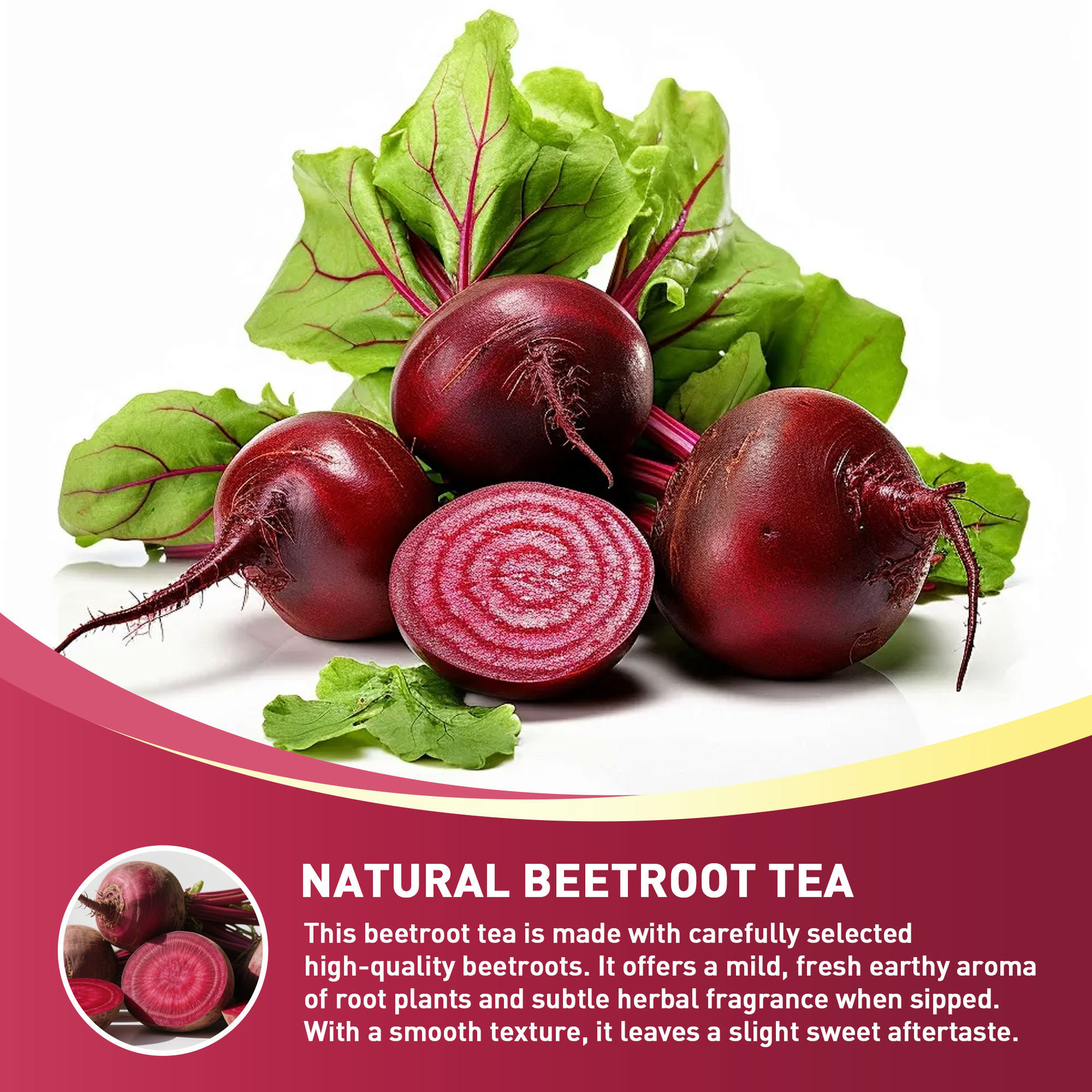 Beetroot Tea Bags Sweet Earthy Herbal Infusion 60g Pyramid Sachets key features