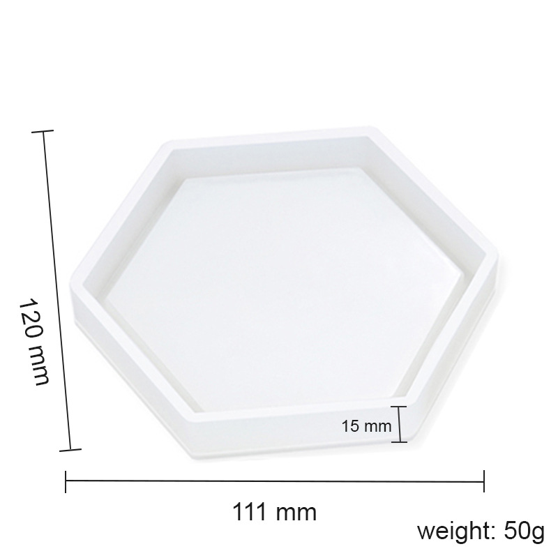 Glue Dripping Mold Round Hexagonal Square Coaster Handmade Crystal High Permeable Resin Silicone Mold Ornaments