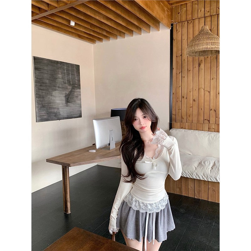 Lace warm long-sleeve, autumn