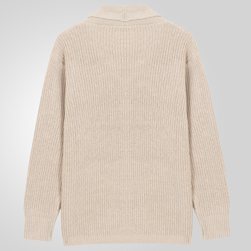 Amazon Otoño e Invierno nuevos hombres de color sólido de la solapa engrosada suéter de manga larga cardigan suéter capa SY0131