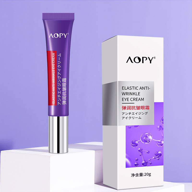 AOPY Elastic Anti-wrinkle Eye Cream Massage Head Tightening Eye Bags Fade Dark Circles Fine Line Brightening Eye Essence Cream