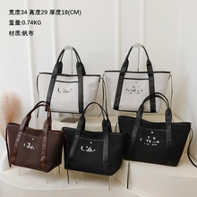潮牌女包复古高颜值大容量帆布手提包气质简约通勤托特大包单肩包