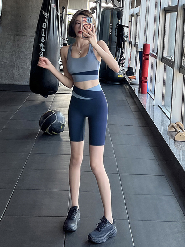 运动文胸女夏季速干背心户外跑步训练防震健身服套装普拉提瑜伽服|undefined