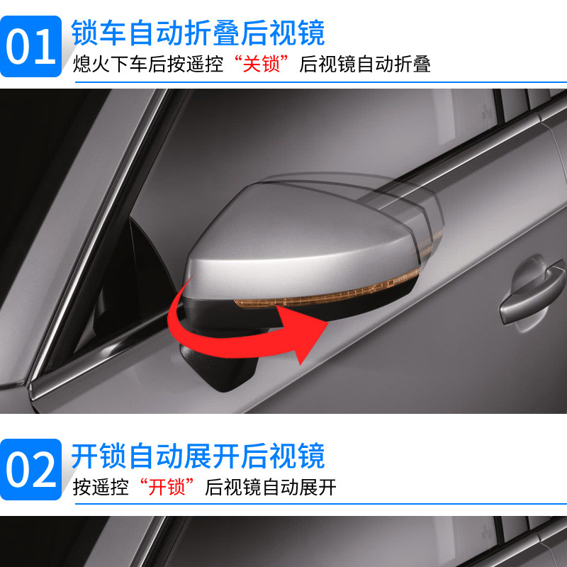 Suitable for Audi A3 (2019-2020) electric folding rearview mirror, parking lock, folding, unlocking, and unfolding upgrade kit, practical type