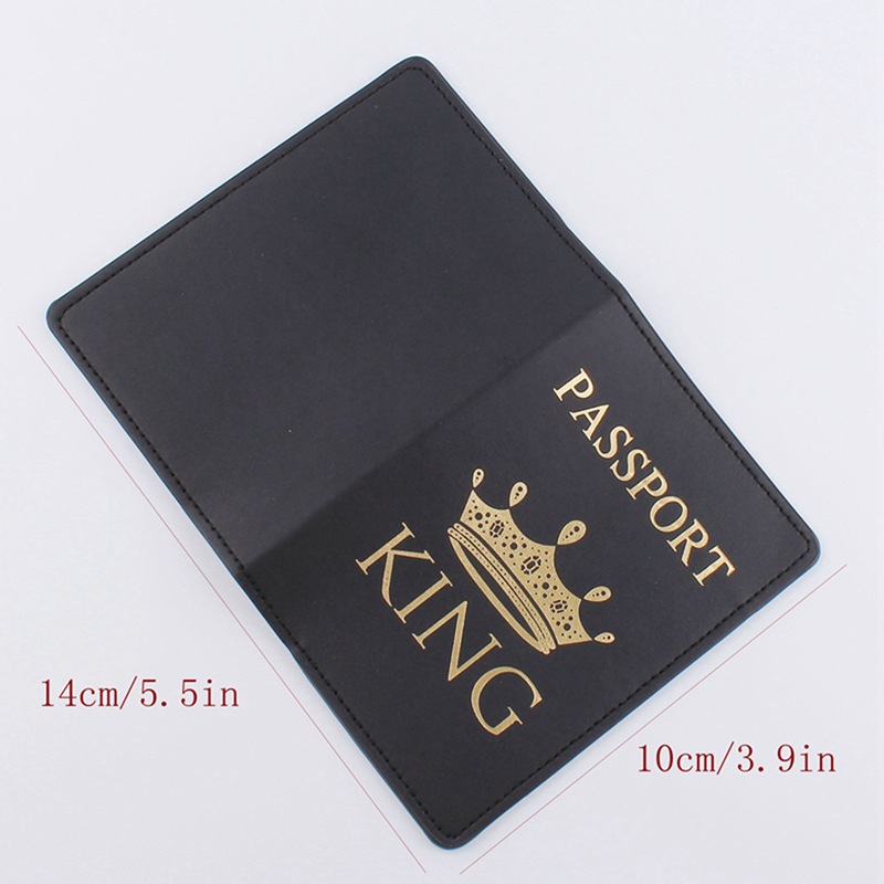 Cruzar la frontera nueva pareja de cuero blanco y negro Bolsa de identificación de la Corona titular del pasaporte PU cubierta del pasaporte en stock