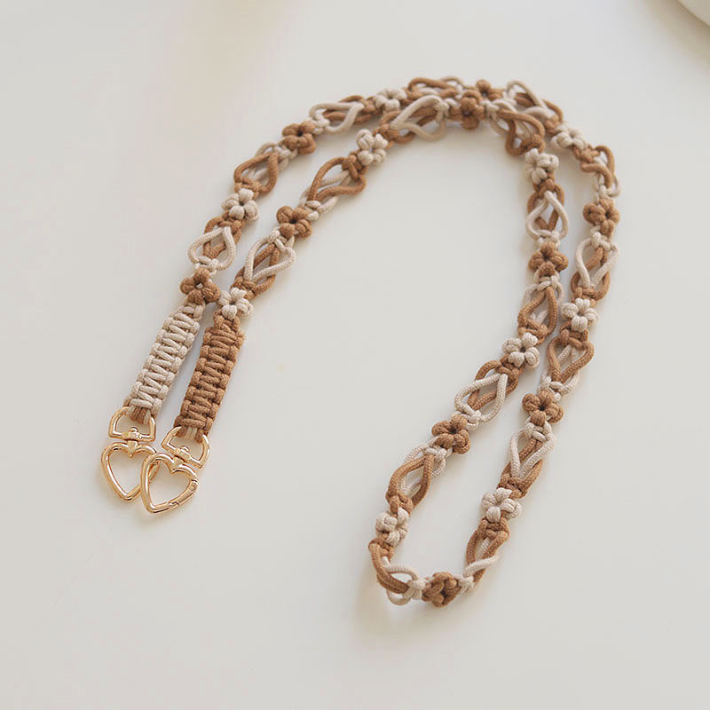 52g Weight Bag Strap Bag Accessories Type 1 Piece Quantity Holiday, Daily Occasion cotton rope Material Color Block Pattern Sweet Style 1 Piece Cotton Rope Color Block Bag Strap 4
