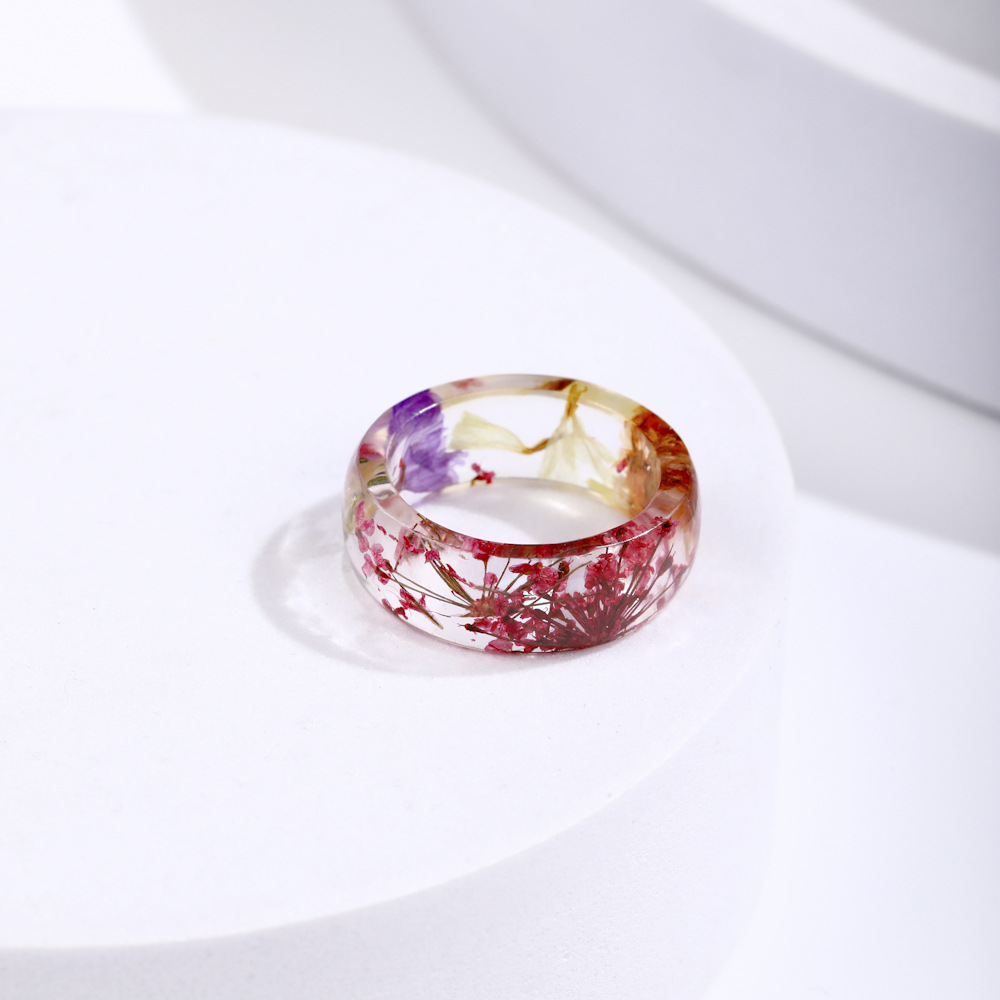 Wholesale Ornament Transparent Colorful Flower Ring Nihaojewelry display picture 7