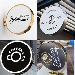 Custom Led Light Box for Foreign Trade, Cross-Border Amazon Outdoor Waterproof Luxury Boutique Store Front Sign Round Light Box