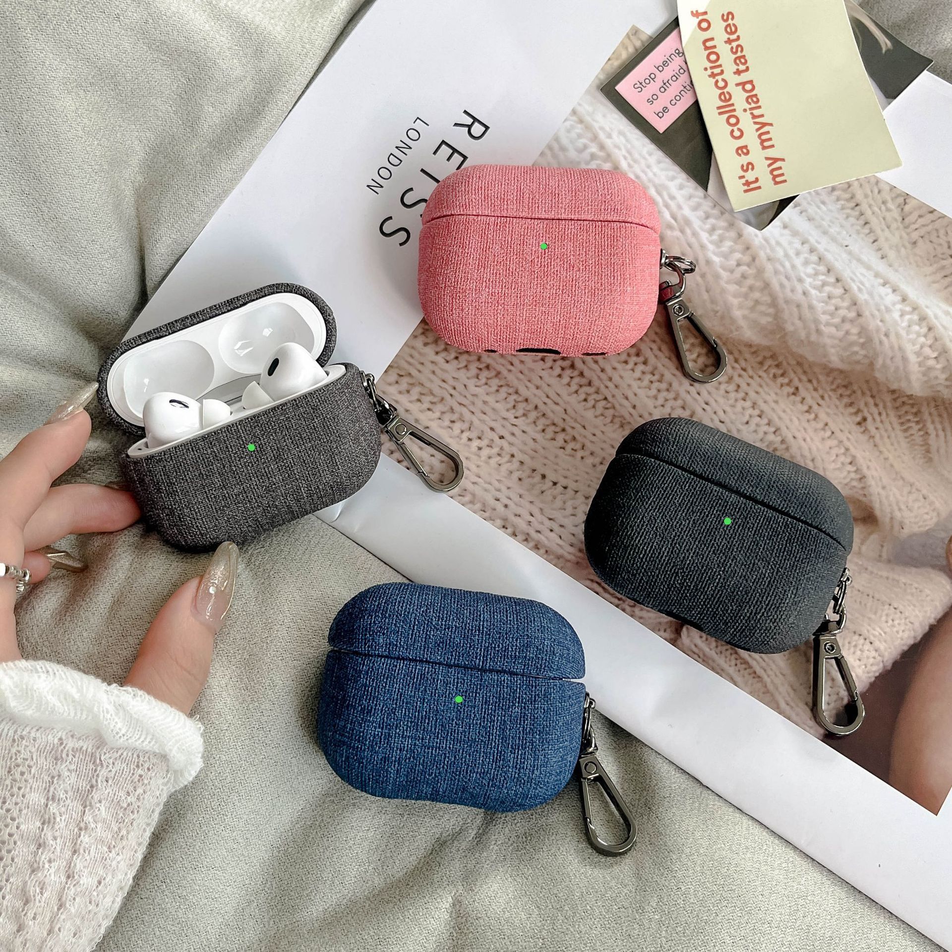 35g Weight iPhone Applicable Brands Bluetooth earbuds case Classification Pu Leather Material Solid Color Pattern Simple Style Style Pu Leather Solid Color Simple Style Bluetooth Earbuds Case Phone Accessories 6