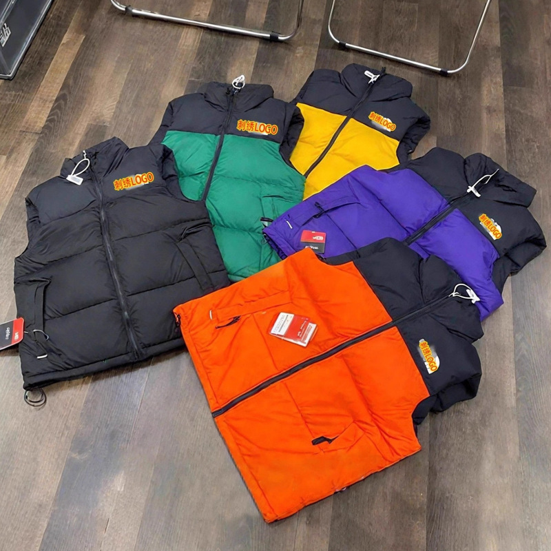 Putian Pure Original Winter North Face down Cotton Vest for Men 1996 Short Style Stand Collar Outdoor Vest Warm Jacket