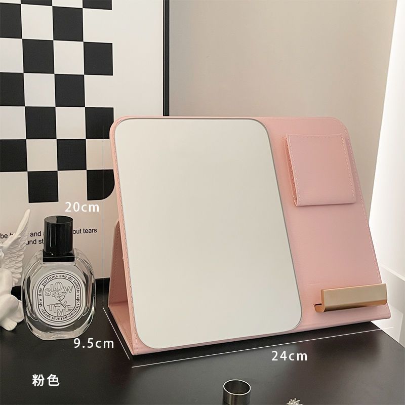 Inswind espejo plegable soporte de teléfono móvil espejo de maquillaje dormitorio de estudiantes de escritorio espejo de vestir viaje portátil