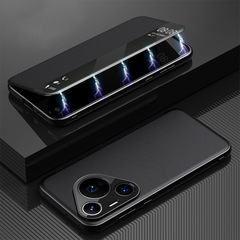 適用華為Pura70 Ultra智能皮套P70 Pro磁吸翻蓋保護套真皮手機殼