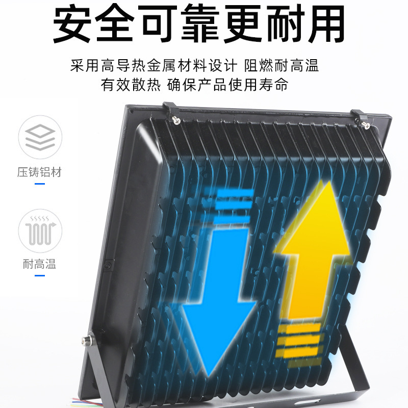 lámpara de inundación LED de alta potencia de alta luz de alta intensidad lámpara de proyección de sitio de construcción cuadrada lámpara de inundación impermeable al aire libre