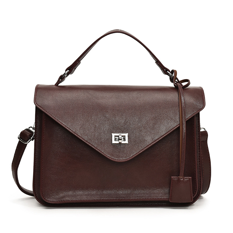 하이 엔드 대용량 레트로 메신저 백 잠금 버클 핸드백 여성의 새로운 틈새 가을 및 겨울 어깨 크로스 바디 백