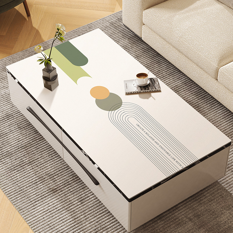 Estera de mesa de cuero lavable impermeable a prueba de aceite anti-escaldadura estera de escritorio mesa de café mantel Luz de lujo de alto grado sala de estar mantel