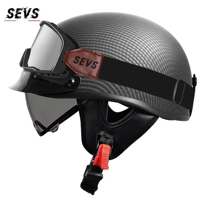 3C certified retro motorcycle helmet, Motosiklet kaskı (dəbilqə) - carbon-tea-lens-large-frame-goggles-m