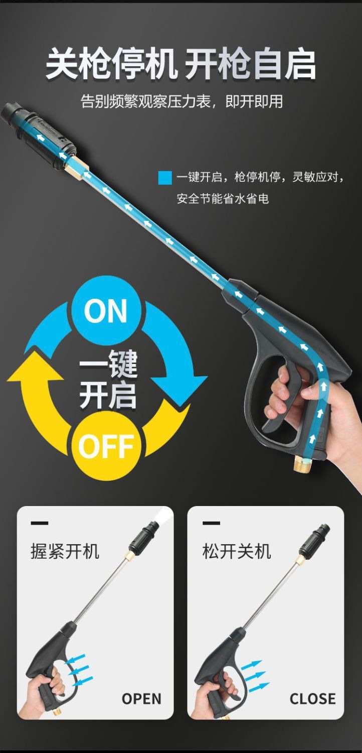 Black Cat Pressure Car Washing Machine for Home Use 220V Car Washing Tool High-Power Car Cleaning Water Pump Machine