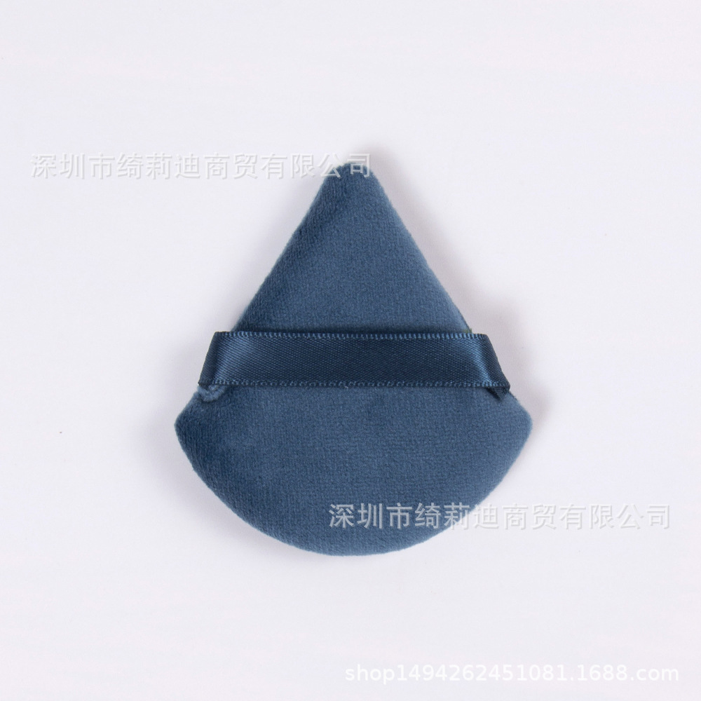 (Costura) soplo de polvo suelto de terciopelo de cristal triángulo multicolor polvo suelto polvo seco algodón polvo soplo húmedo y seco de doble uso