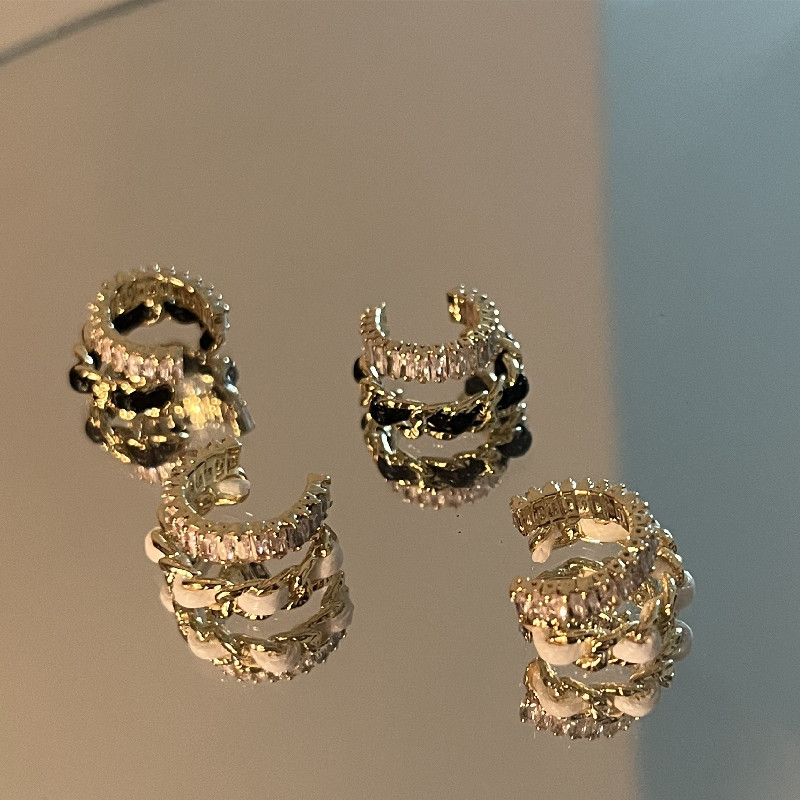 Ear Cuffs Classification 1 Piece Simple Style Commute C Shape Plating Inlay Copper Zircon Ear Cuffs
