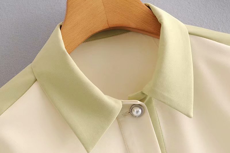 pearl button color matching double pocket shirt  NSAM36357