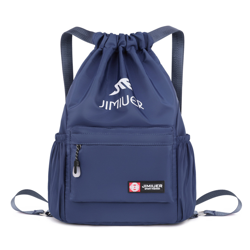 Gran capacidad con cordón hombro bolsa de tela fitness cordón con cordón bolsa de nylon bolsa de almacenamiento de tela deportes viaje mochila con cordón