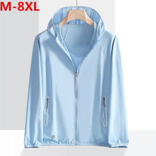 M-8Xl High-End Summer Sun Protection Clothing for Women, Ice Silk Anti-Uv Long-Sleeved Thin Breathable Sun Protection Clothing for Men