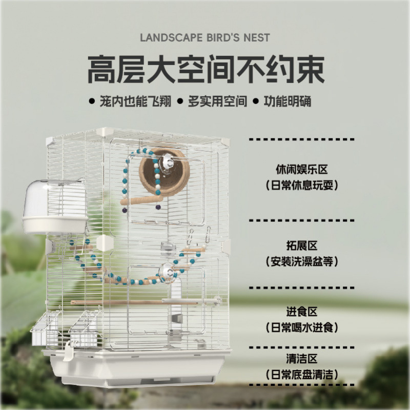 亚克力鸟笼虎皮鹦鹉鸟笼玄凤牡丹文鸟绣眼大号别墅鸟笼子观赏笼|undefined