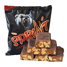 俄罗斯进口KDV巧趣熊巧克力味花生夹心糖500克棕熊能量棒喜糖婚糖